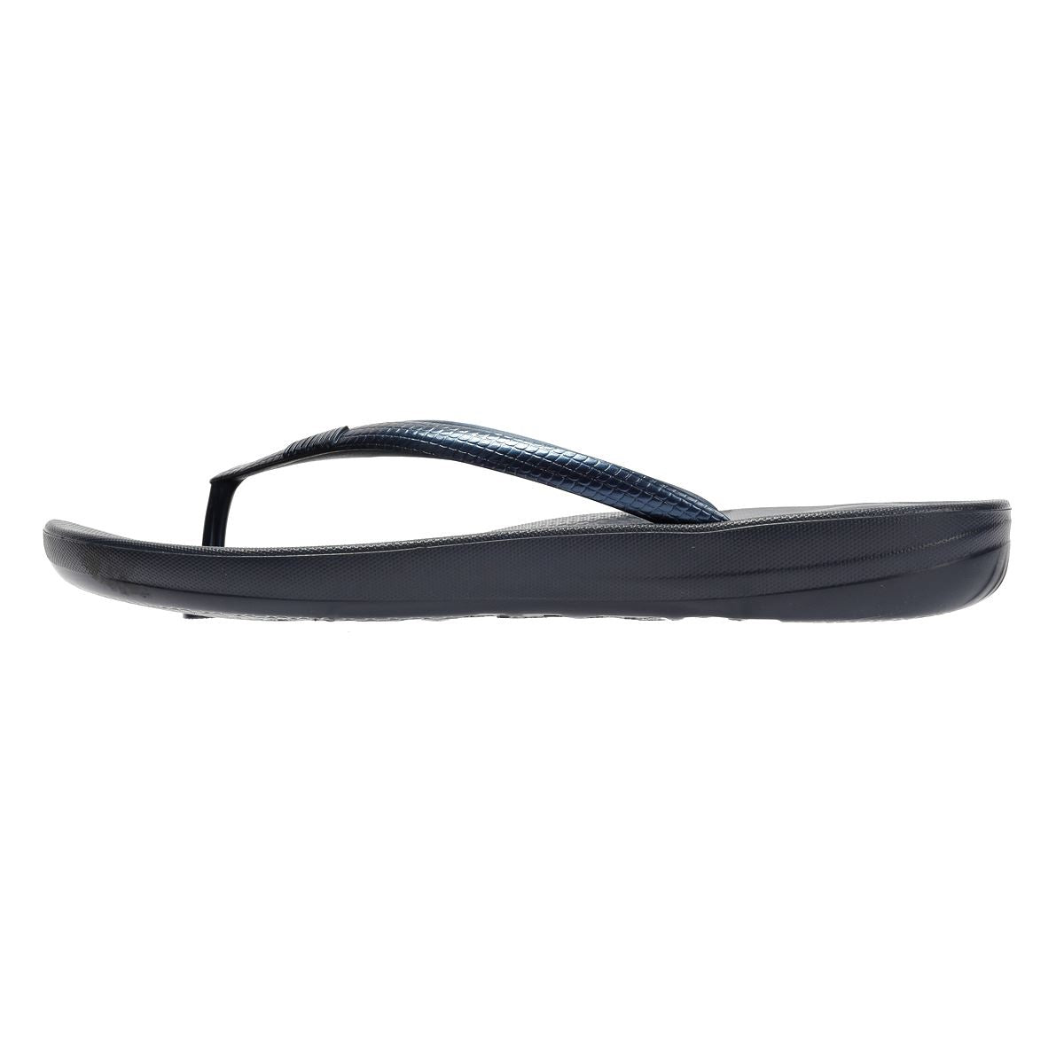 FitFlop Iqushion Ergonomic Tongs En Caoutchouc Bleues Pour Femmes