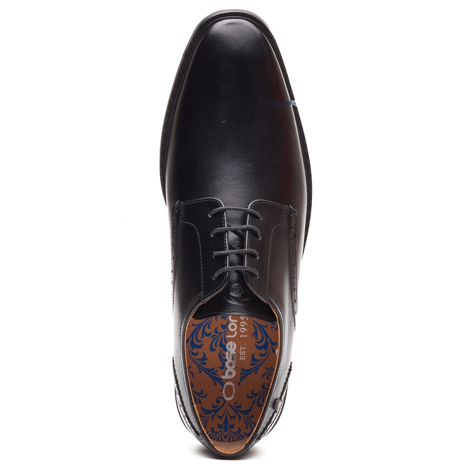 Base London Eton Lace Up Chaussures Noires En Cuir Pour Homme À Lacets