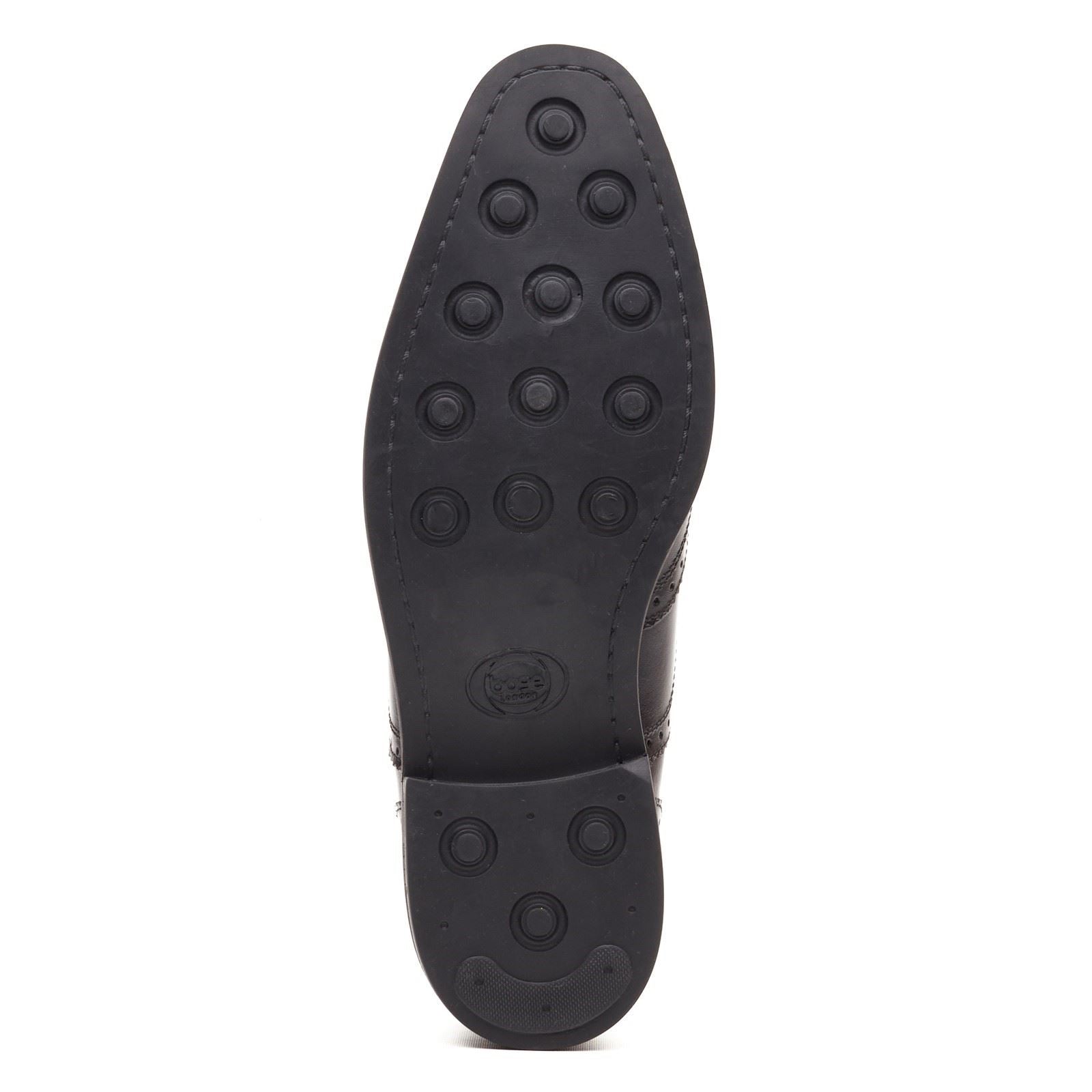 Base London Clarence Brogue Chaussures Derby En Cuir Noir Pour Hommes