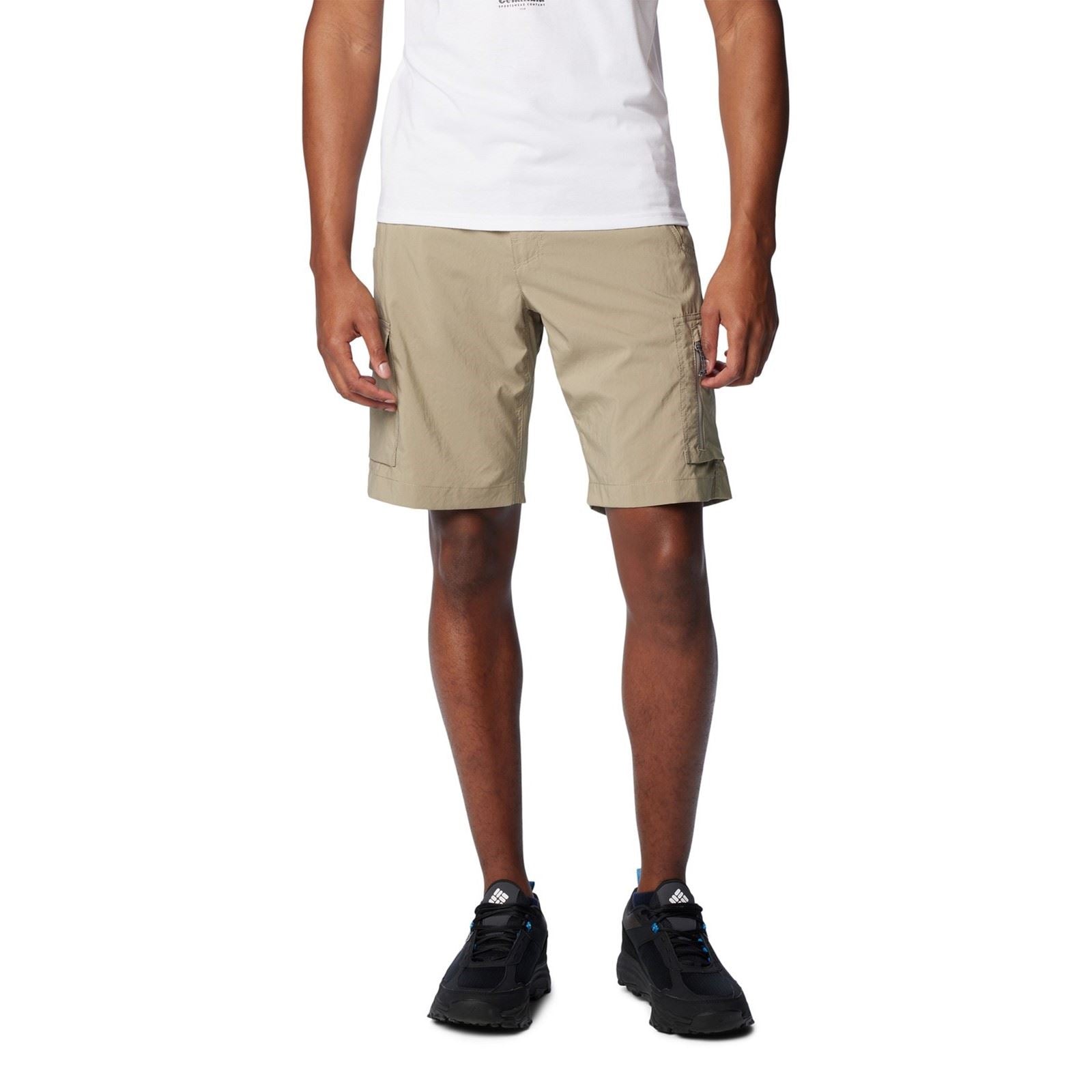 Columbia Silver Ridge Utility Cargo Short Shorts En Polyester Pour Hommes, Marron, Longueur Genou