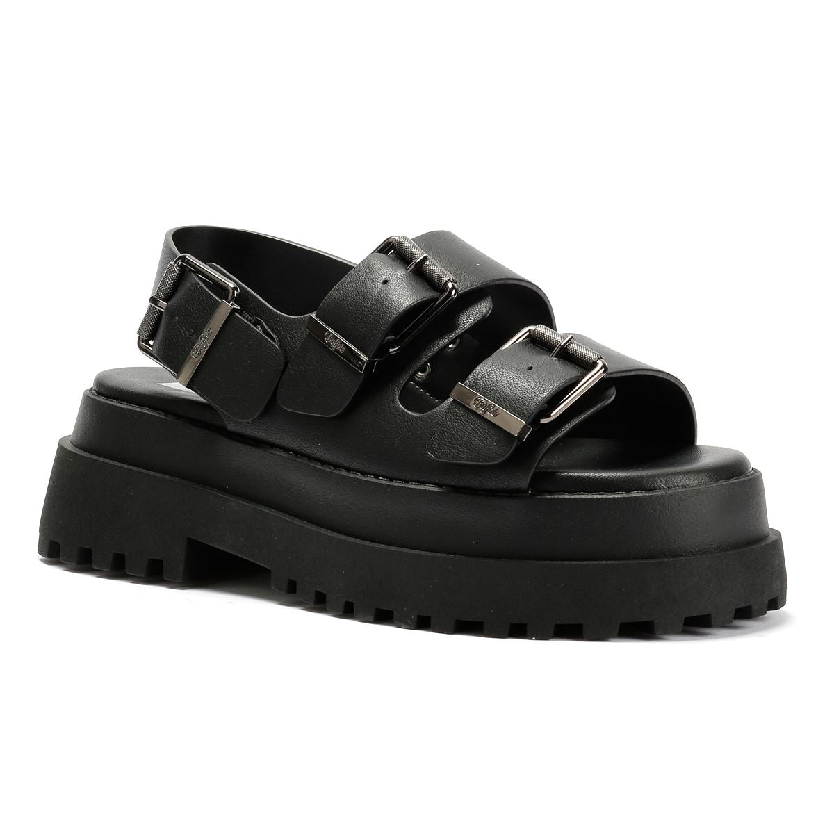 Buffalo Pluto Ari Sandales Noires Pour Femmes