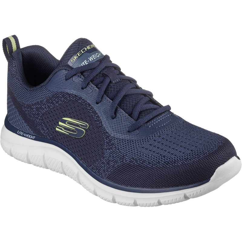 Skechers Track Glendor Baskets Homme En Synthétique Bleu Marine/Vert Citron