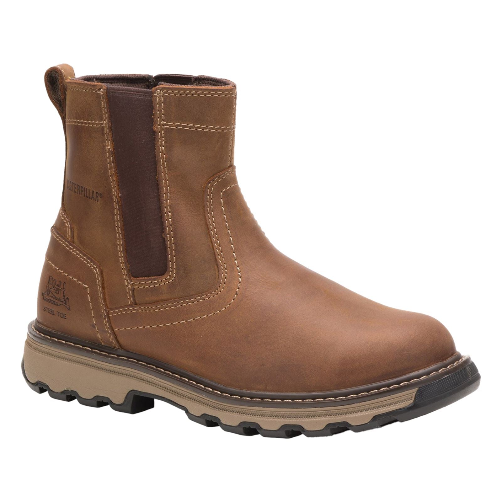 Caterpillar Bottes De Sécurité En Cuir Pelton Beige Foncé