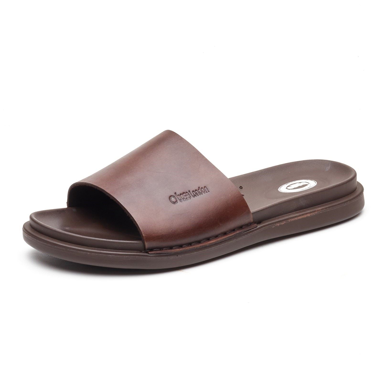 Base London Albany Sandales En Cuir Pour Hommes Marron