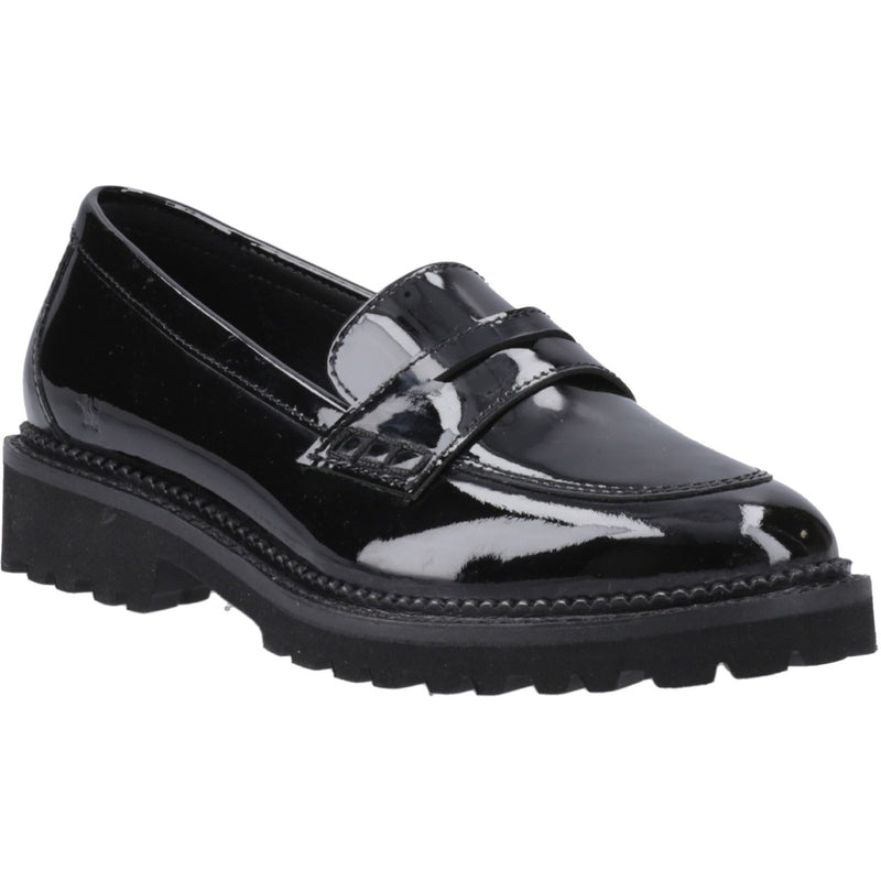 Hush Puppies Grazia Chaussures Plates Noires Pour Filles En Cuir