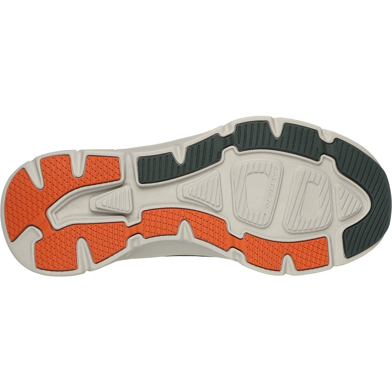 Skechers D'Lux Walker 2.0 Baskets Pour Hommes En Synthétique Olive/Orange