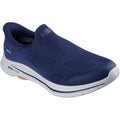 Skechers Go Walk 8 Pelayo Chaussures De Sport Pour Hommes En Textile Bleu Marine/orange