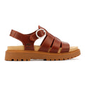 Timberland Clairemont Way Fisherman Sandales Rouges En Cuir Pour Femmes