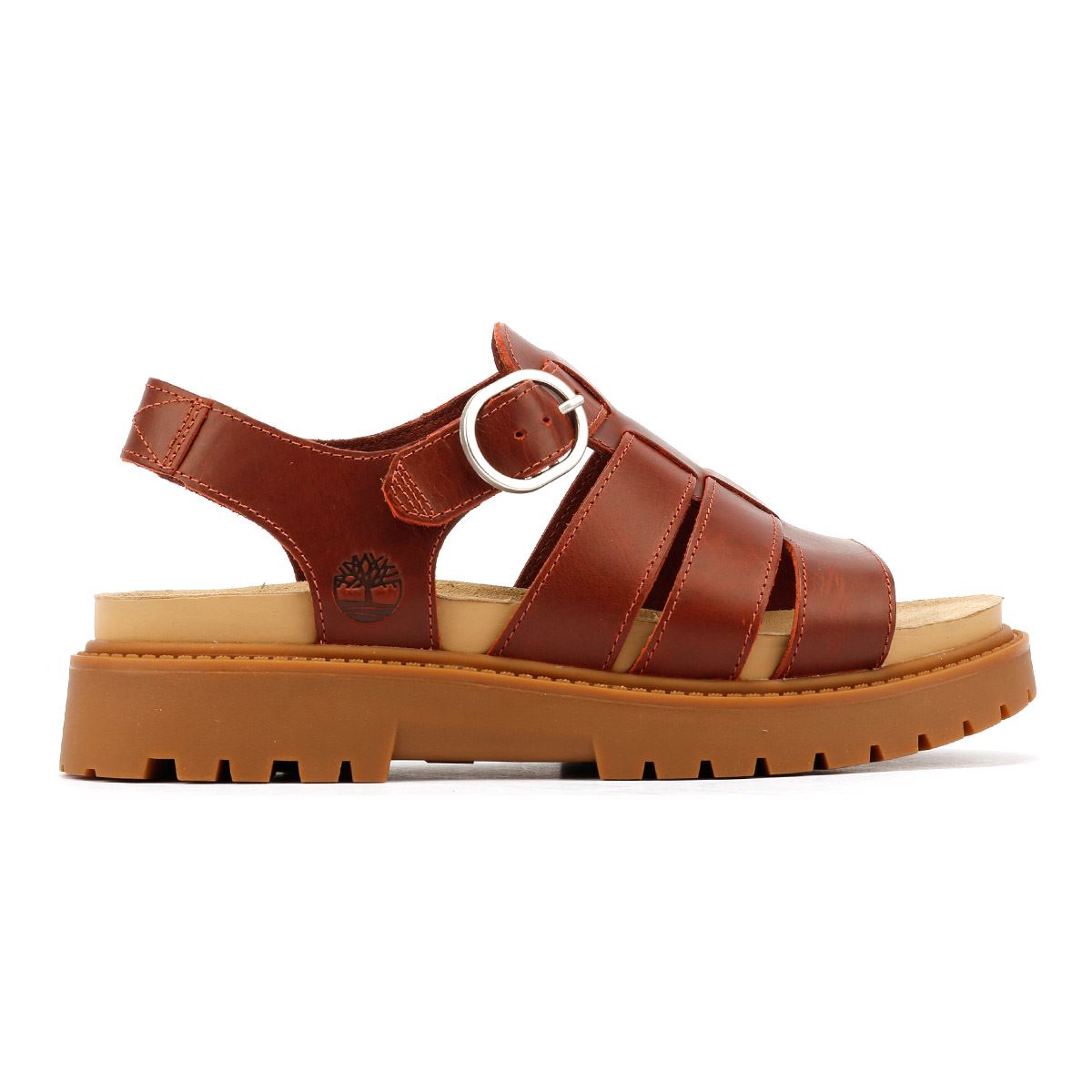 Timberland Clairemont Way Fisherman Sandales Rouges En Cuir Pour Femmes