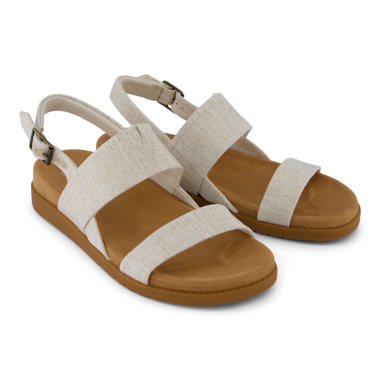 TOMS Marin Sandales Naturelles En Textile Pour Femmes