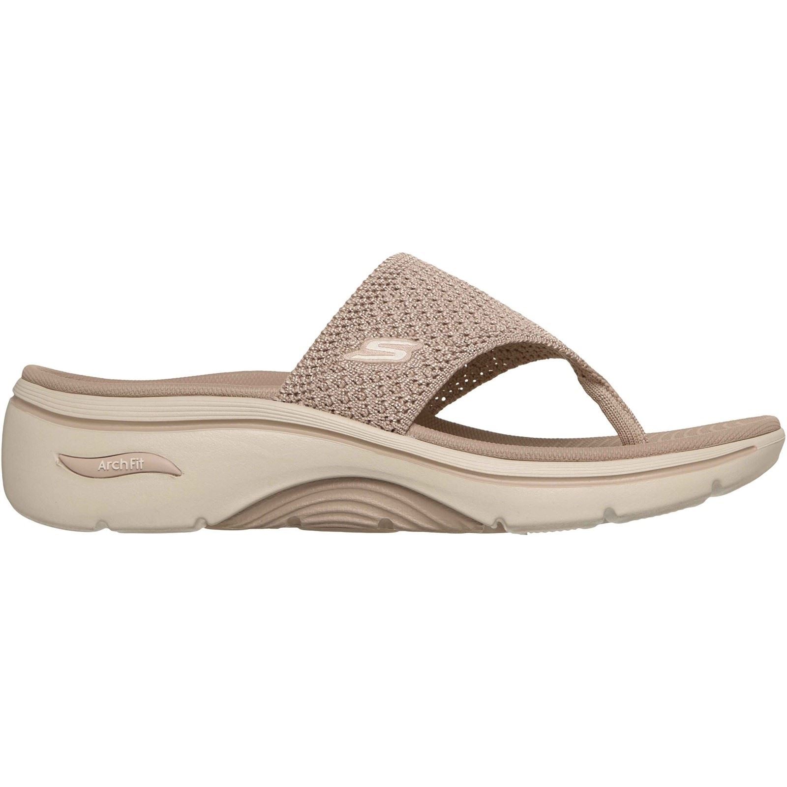 Skechers Go Walk Arch Fit 2.0 Sandales Taupe En Textile Pour Femmes