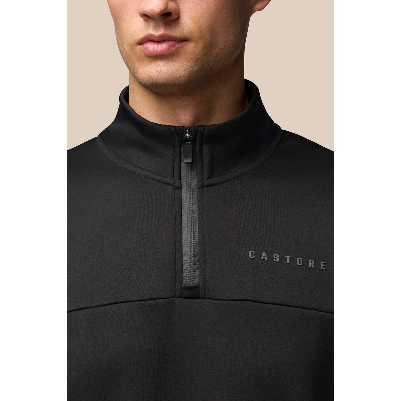 Castore Scuba 1/4 Zip Sweatshirt Noir Pour Homme En Polyester