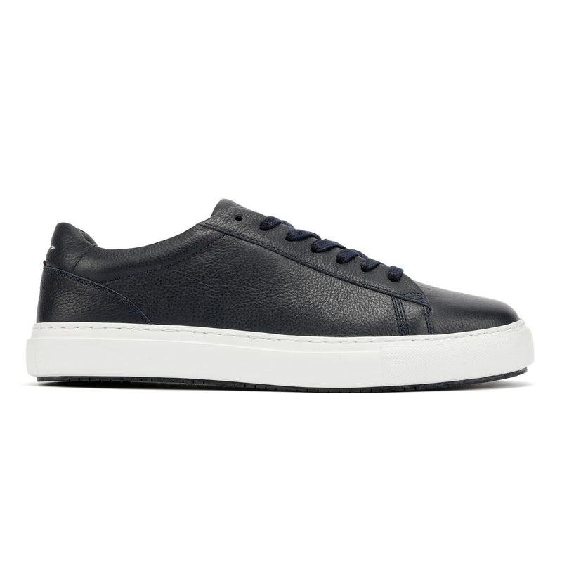Ben Sherman Ace Cupsole Chaussures De Sport En Cuir Pour Hommes Bleues