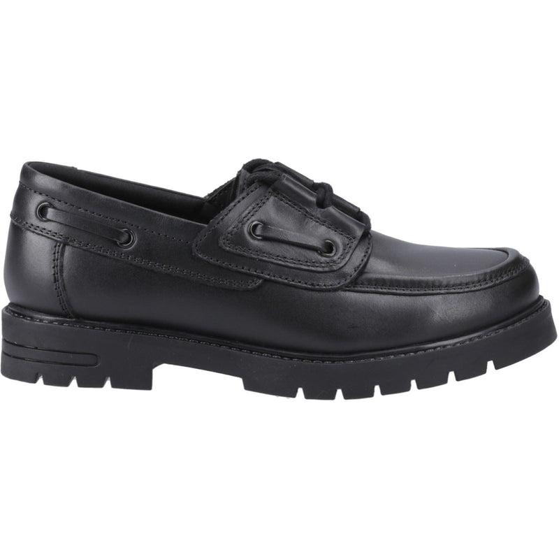Hush Puppies Lucy Chaussures Bateau Noires Pour Filles En Cuir