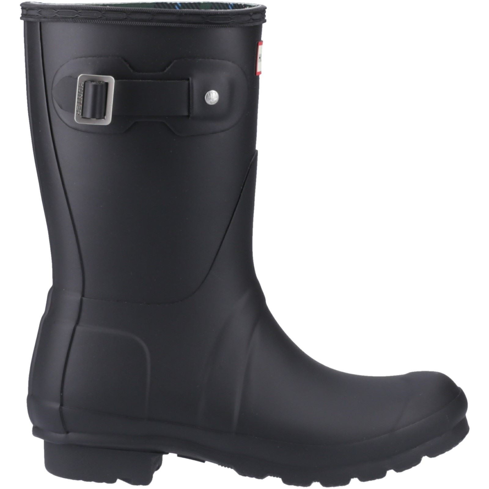 Hunter Original Short Tartan Lining Bottes En Caoutchouc Pour Femmes, Noires