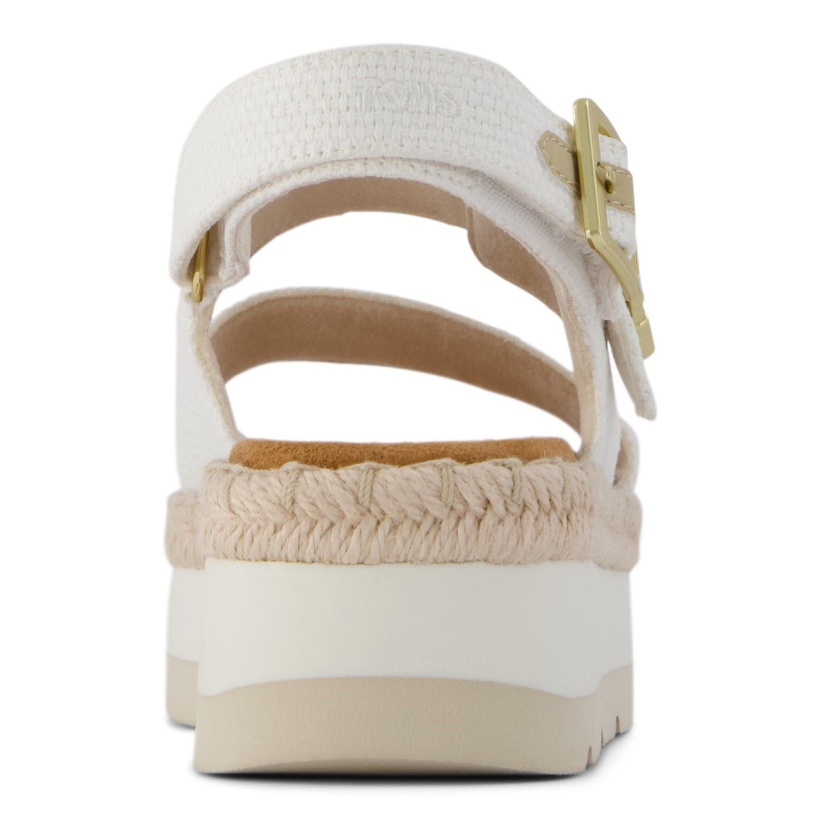 TOMS Giana Sandales De Plage Blanches En Textile Pour Femmes
