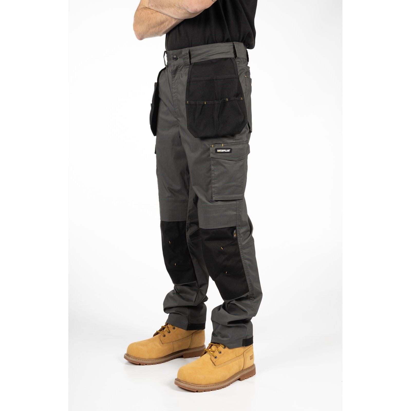 Caterpillar Nexus Holster Stretch Pocket Pantalon En Coton Pour Hommes Gris De Plein Air