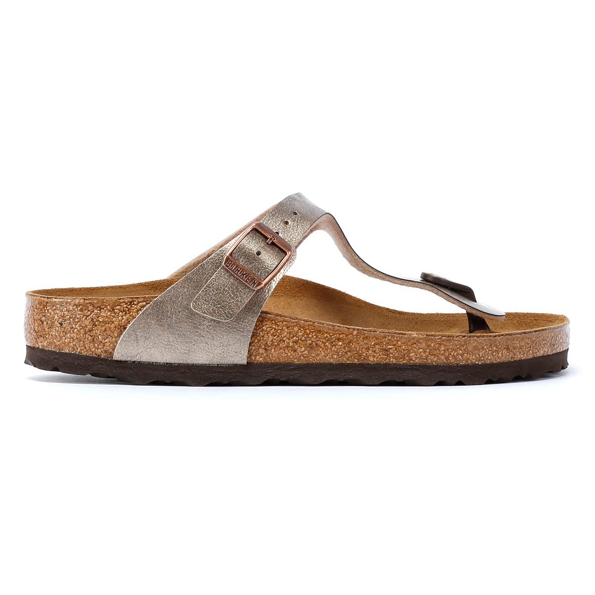 Birkenstock Gizeh Birko Flor Sandales Élégantes Pour Femmes En Taupe.
