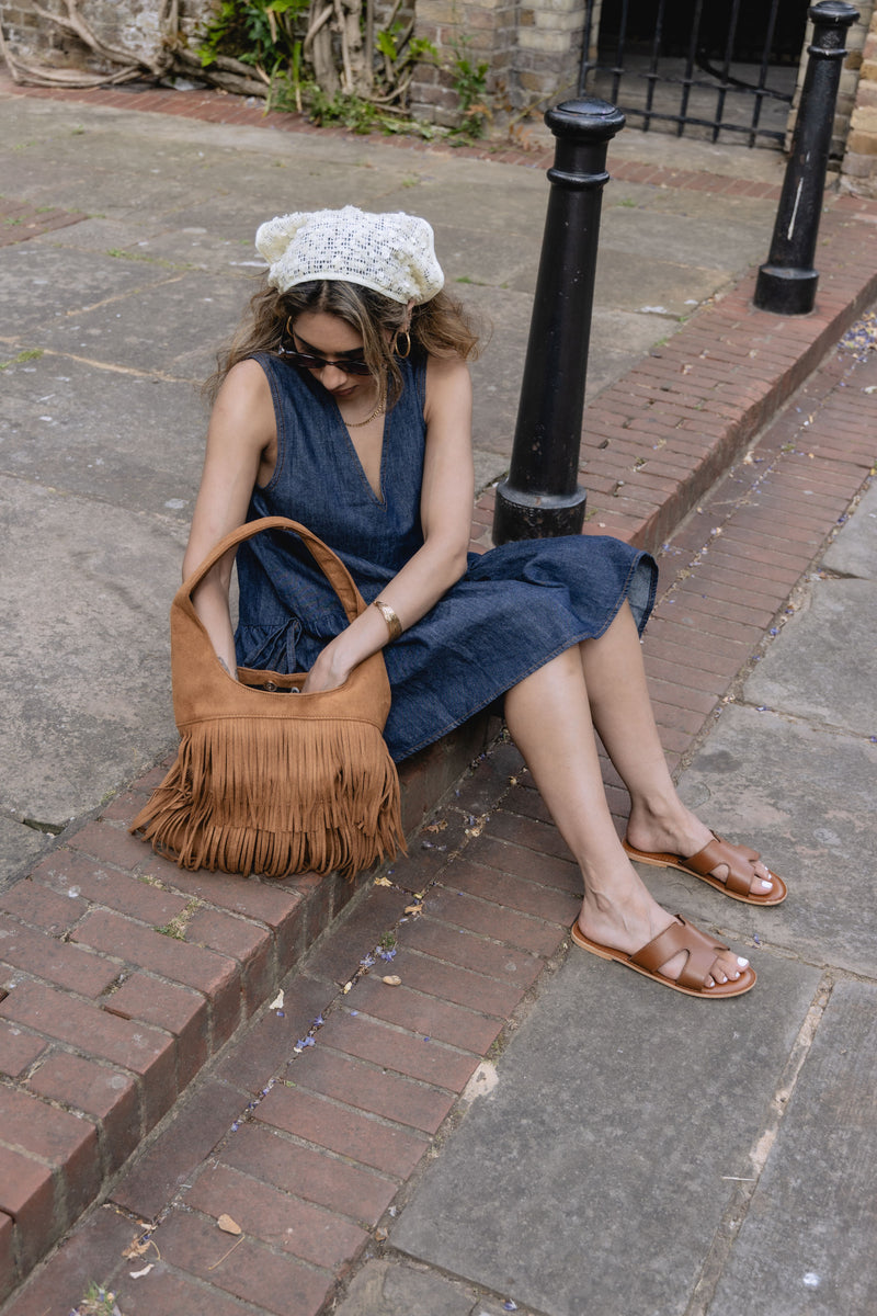 Tower London Cut Out Mules En Cuir Pour Femmes Marron