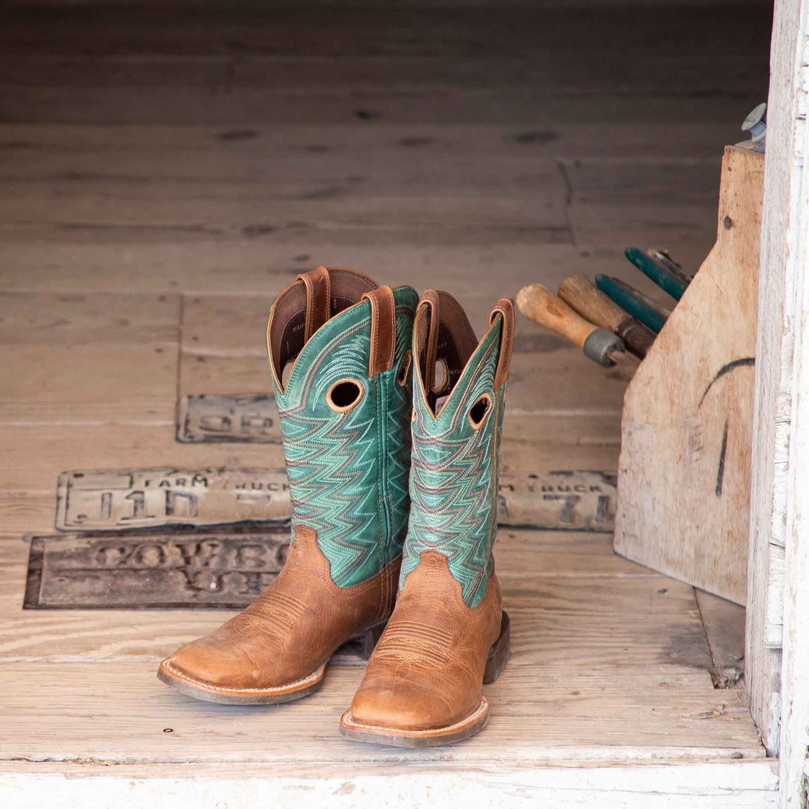 Durango Lady Rebel Pro Bottes En Cuir Pour Femmes Blé/Turquoise Des Marées