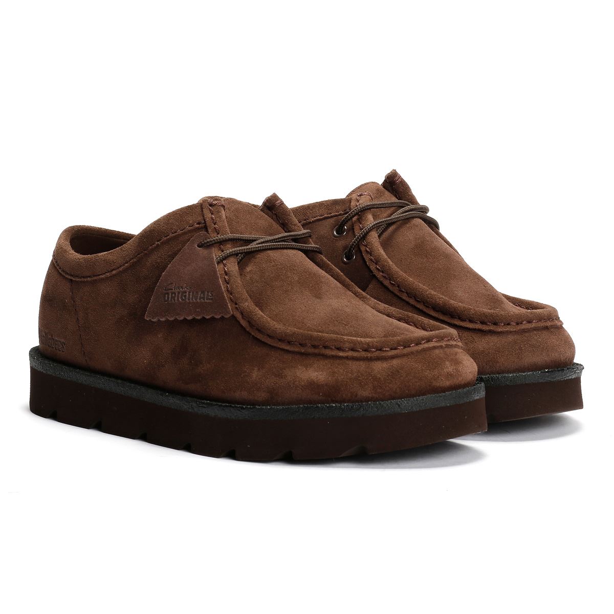 Clarks Originals Meare Wallabee Chaussures À Lacets Marron Pour Hommes Suede