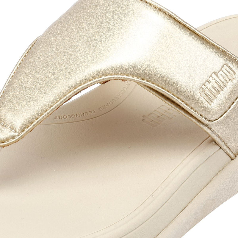FitFlop F-Mode Go Adjustable Flatform Sandales Dorées Pour Femmes