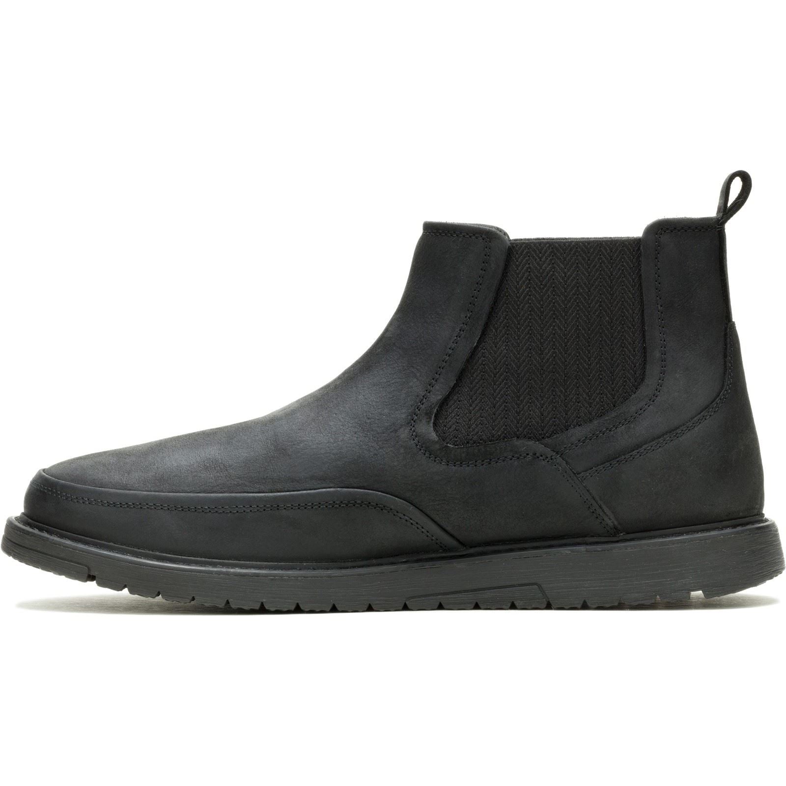 Hush Puppies Jenson Bottes En Cuir Noires Pour Hommes