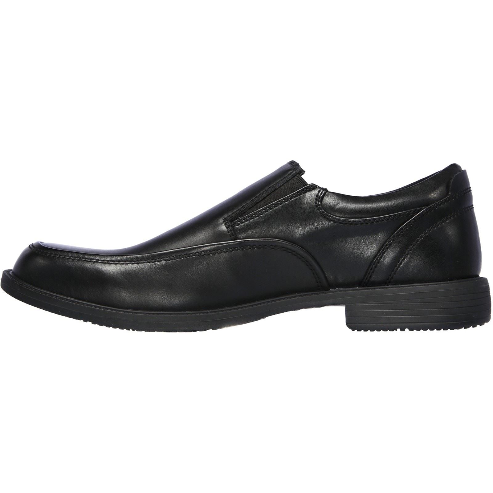 Skechers Dreston Ratlon Mocassins Noirs En Cuir Pour Hommes