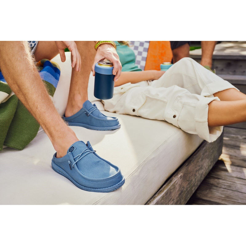 HEYDUDE Wally Slip Canvas Chaussons Bleu Élémentaire Pour Hommes En 100% Coton