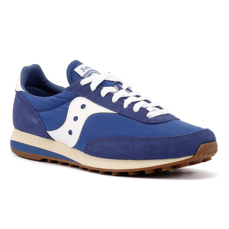 Saucony Trainer 80 Baskets En Daim Bleu