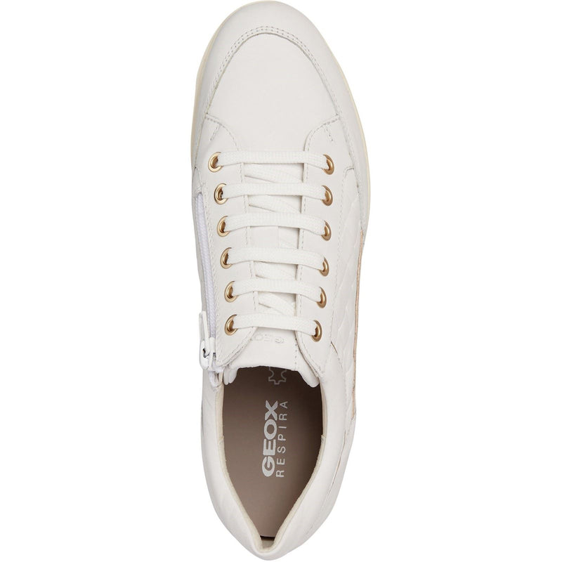 Geox D MYRIA Baskets Blanches Pour Femmes En Simili Cuir