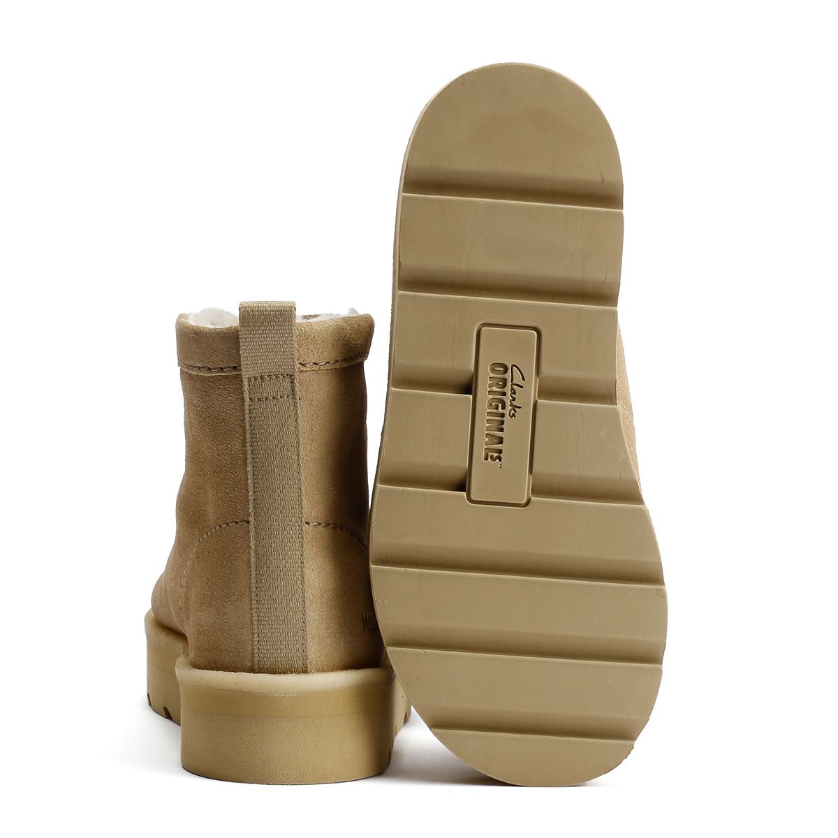 Clarks Originals Meare Rooey Bottes Beiges Pour Femmes En Suède