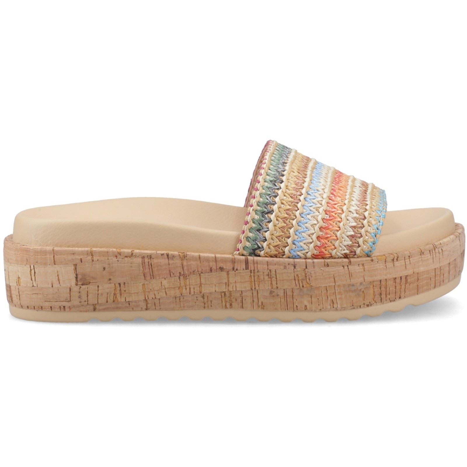 Rocket Dog Faye Alti Raffia Sandales Multicolores En Textile Pour Femmes