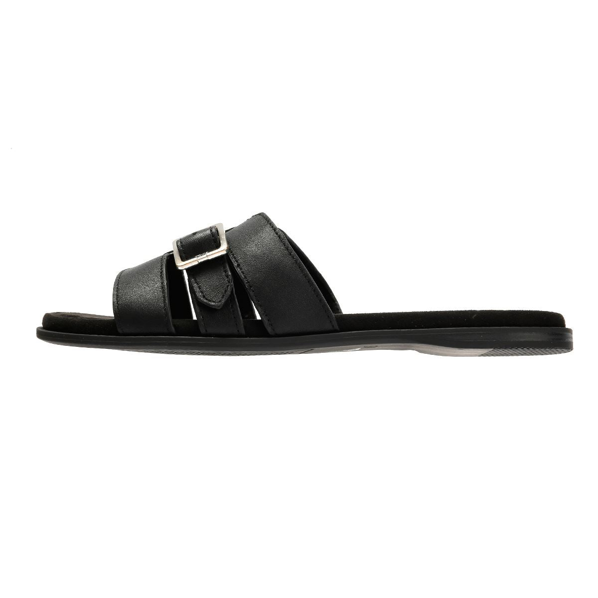 TOMS Sol Mule Sandales Noires En Cuir Pour Femmes