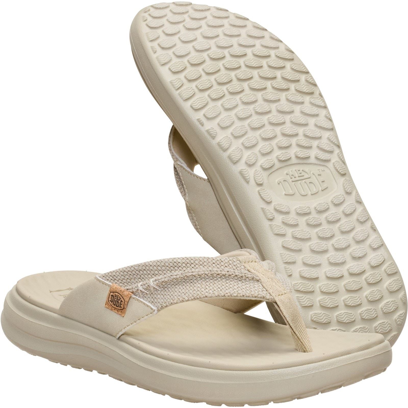 HEYDUDE Finn Flip Sandales Beiges En Polyester Pour Hommes