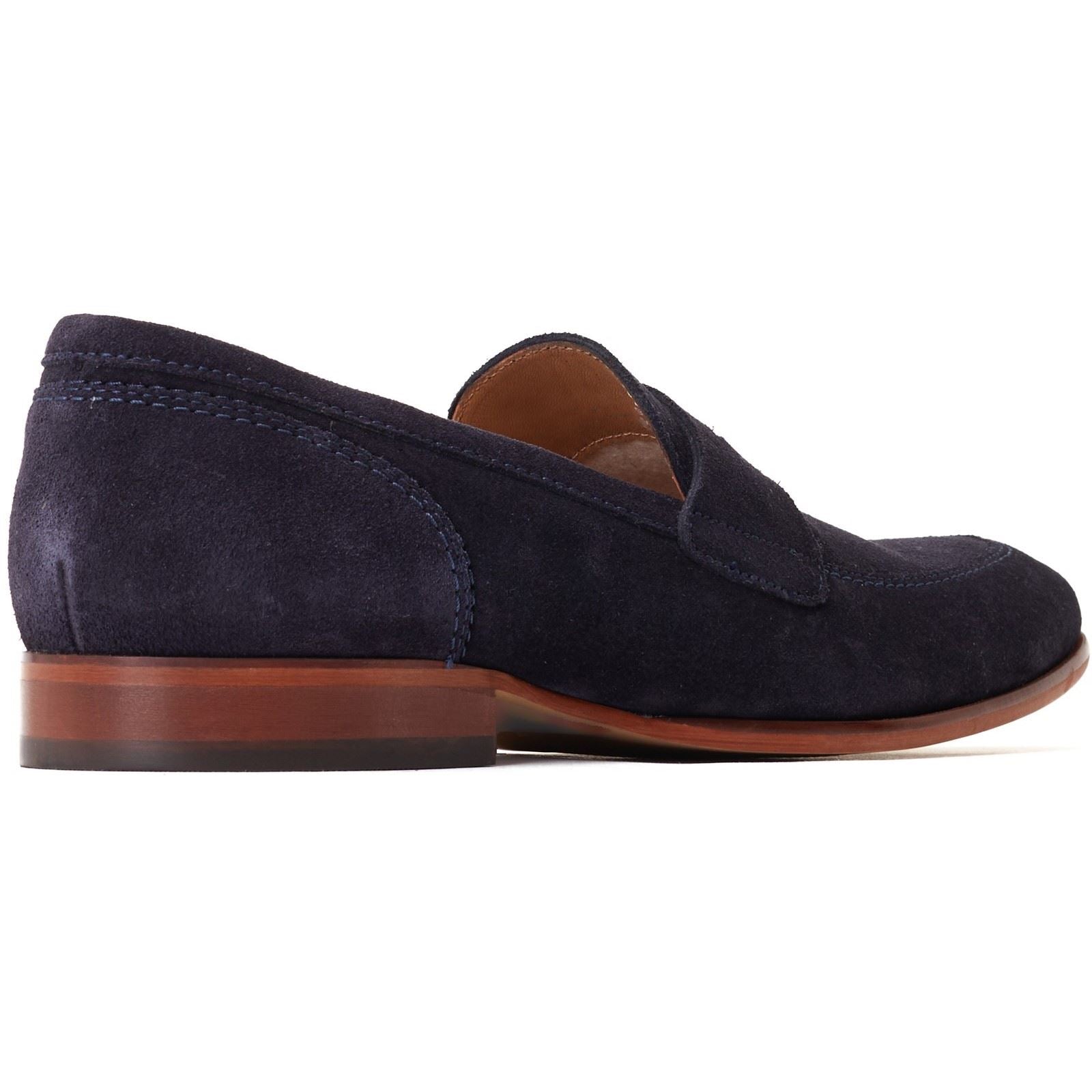 Base London Bruno Chaussures Bateau En Cuir Pour Homme, Bleu Marine
