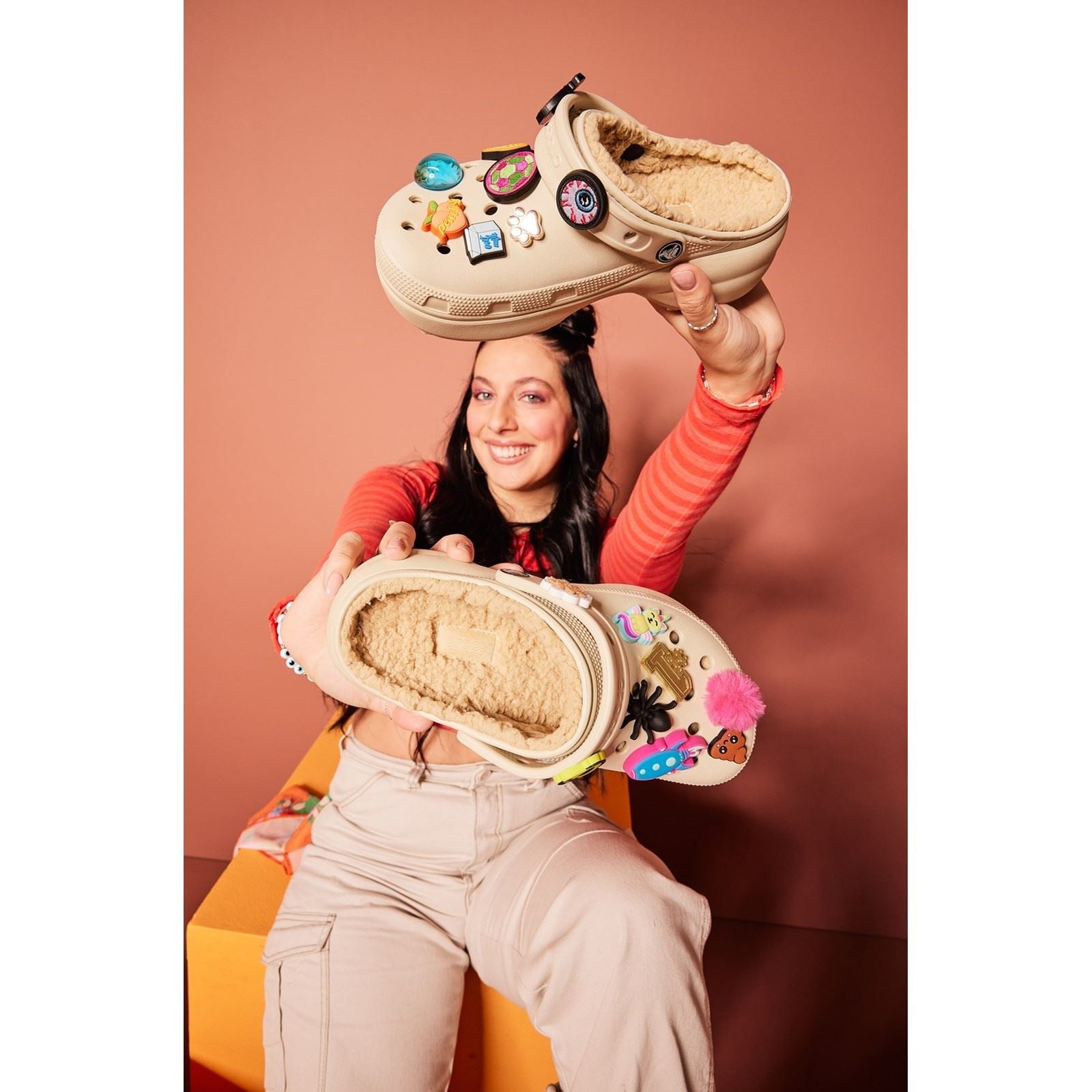 Crocs Classic Platform Lined Sabots en os pour Femmes en Thermoplastique