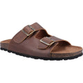 Hush Puppies Nash Slider Sandales Homme En Cuir Marron