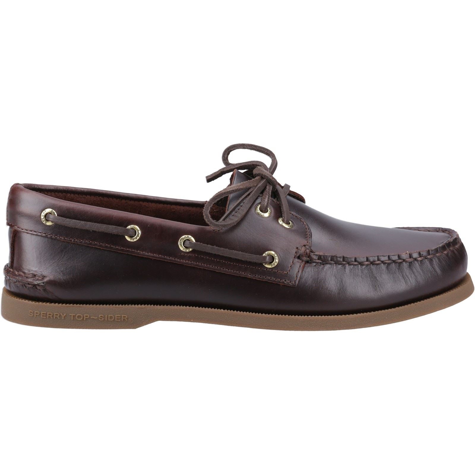 Sperry Authentic 2 Eye Chaussures Bateau Pour Hommes En Cuir Couleur Amaretto