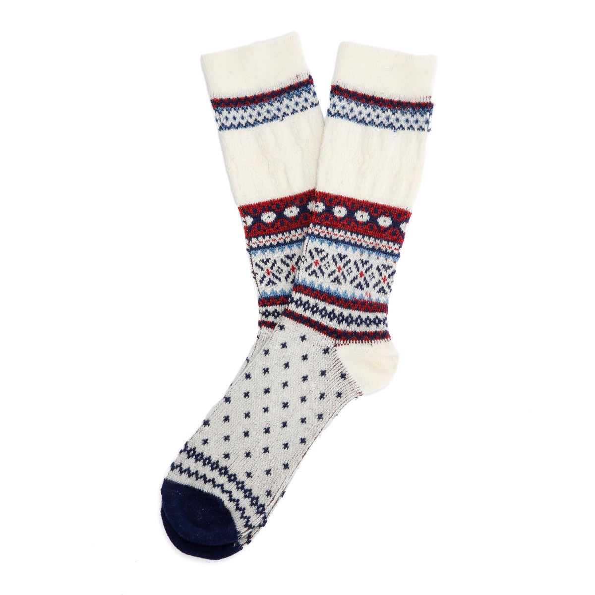 Anonymous Ism Snow Links JQ Crew Chaussettes Blanches Pour Hommes Mi-Mollet