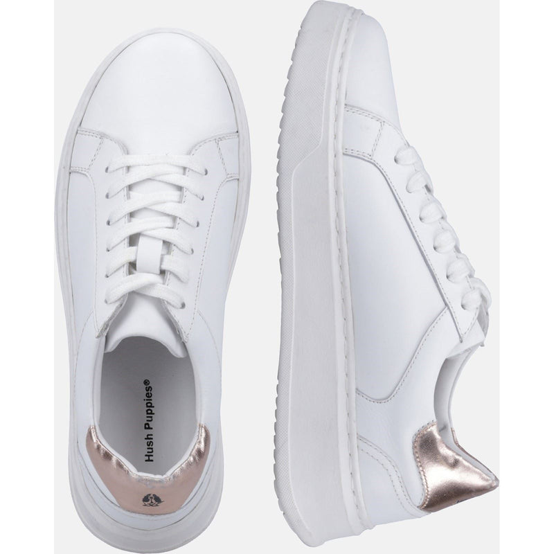 Hush Puppies Camille Baskets Blanches En Cuir Pour Femmes
