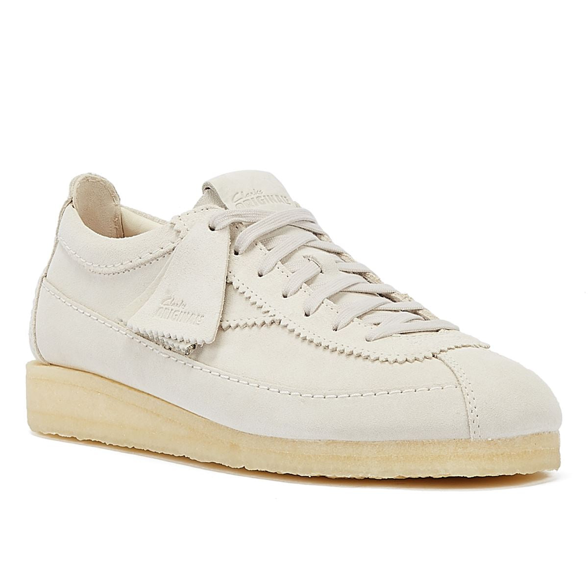 Clarks Originals Wallabee Tor Suede Chaussures Pour Homme Lacées De Couleur Crème