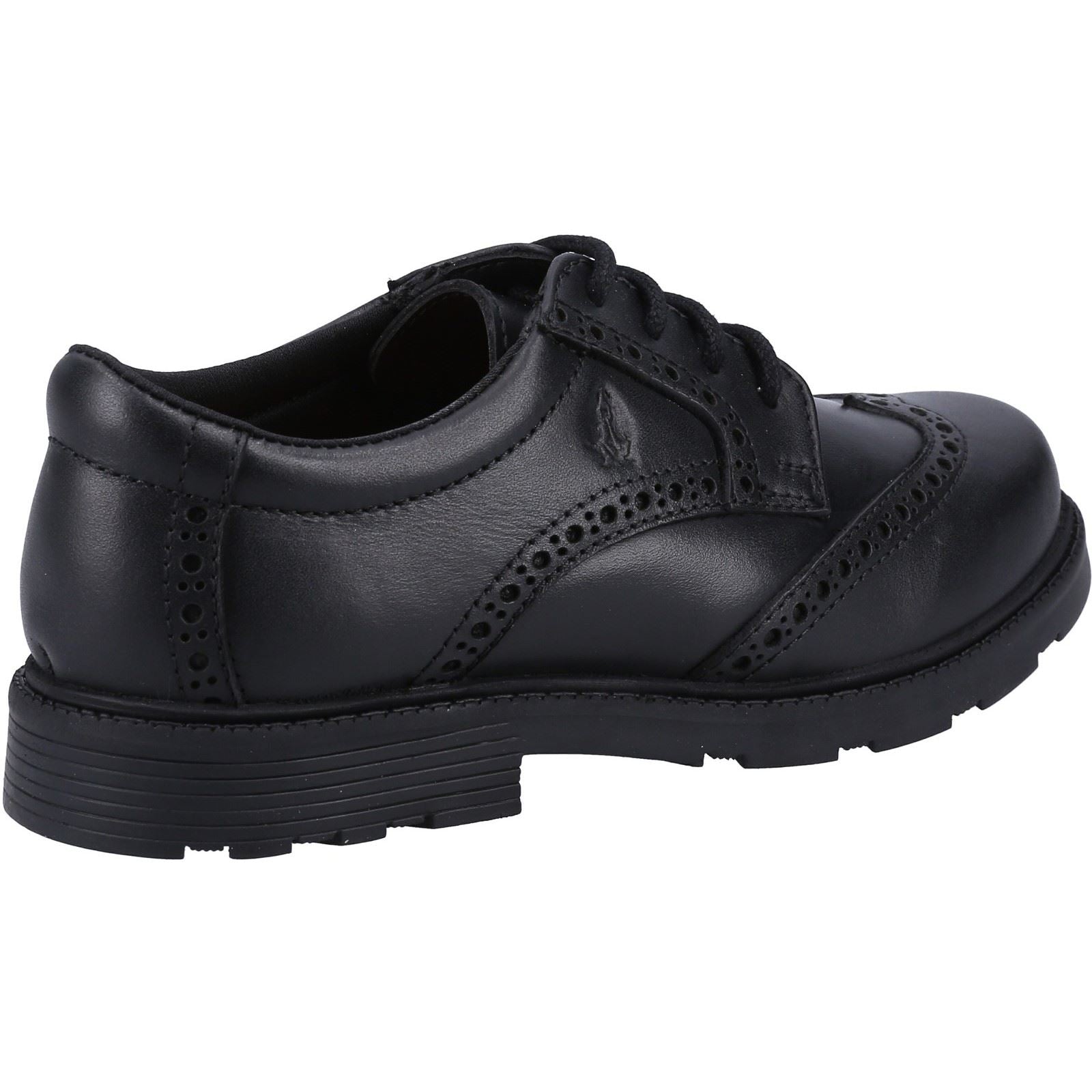 Hush Puppies Jacob SNR Chaussures Brogues Noires Pour Garçons En Cuir