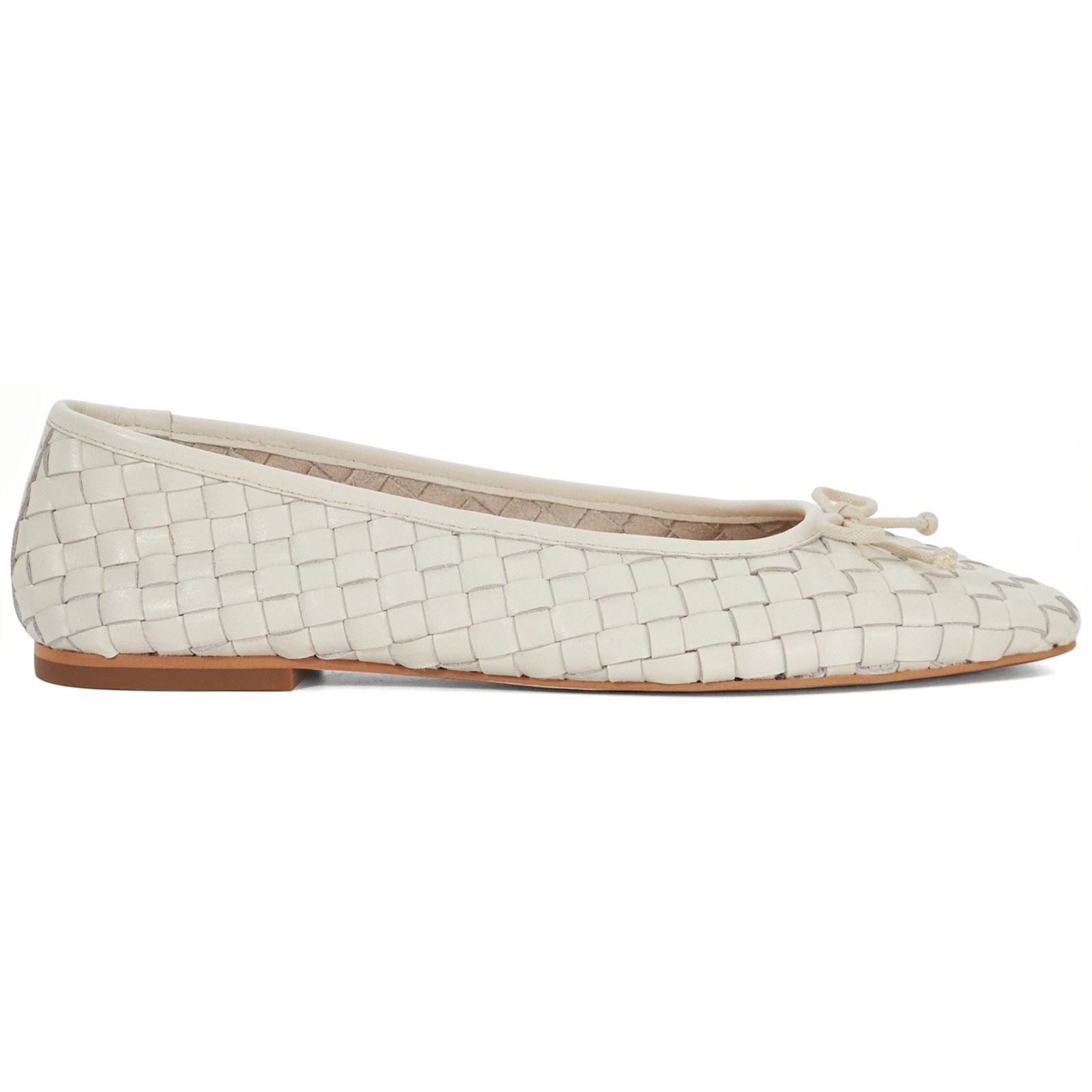 Dune Heat Chaussures Plates Pour Femme En Cuir Écru