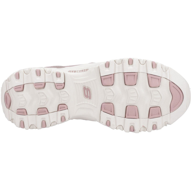 Skechers D'Lites Bottes Roses Poudrées Pour Femmes En Cuir