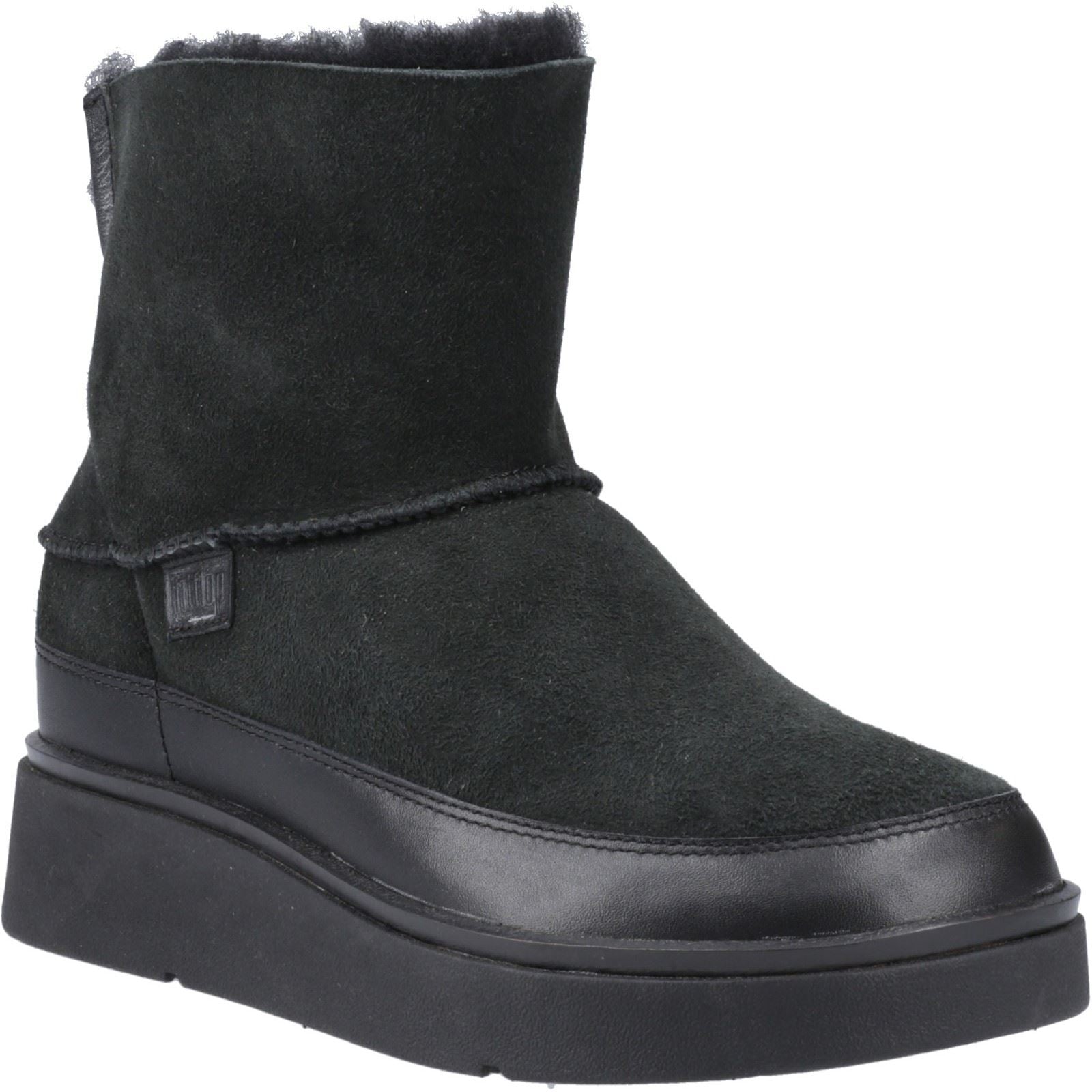 Fitflop Gen-FF Mini Double-Faced Bottes Noires Tout En Cuir Pour Femmes