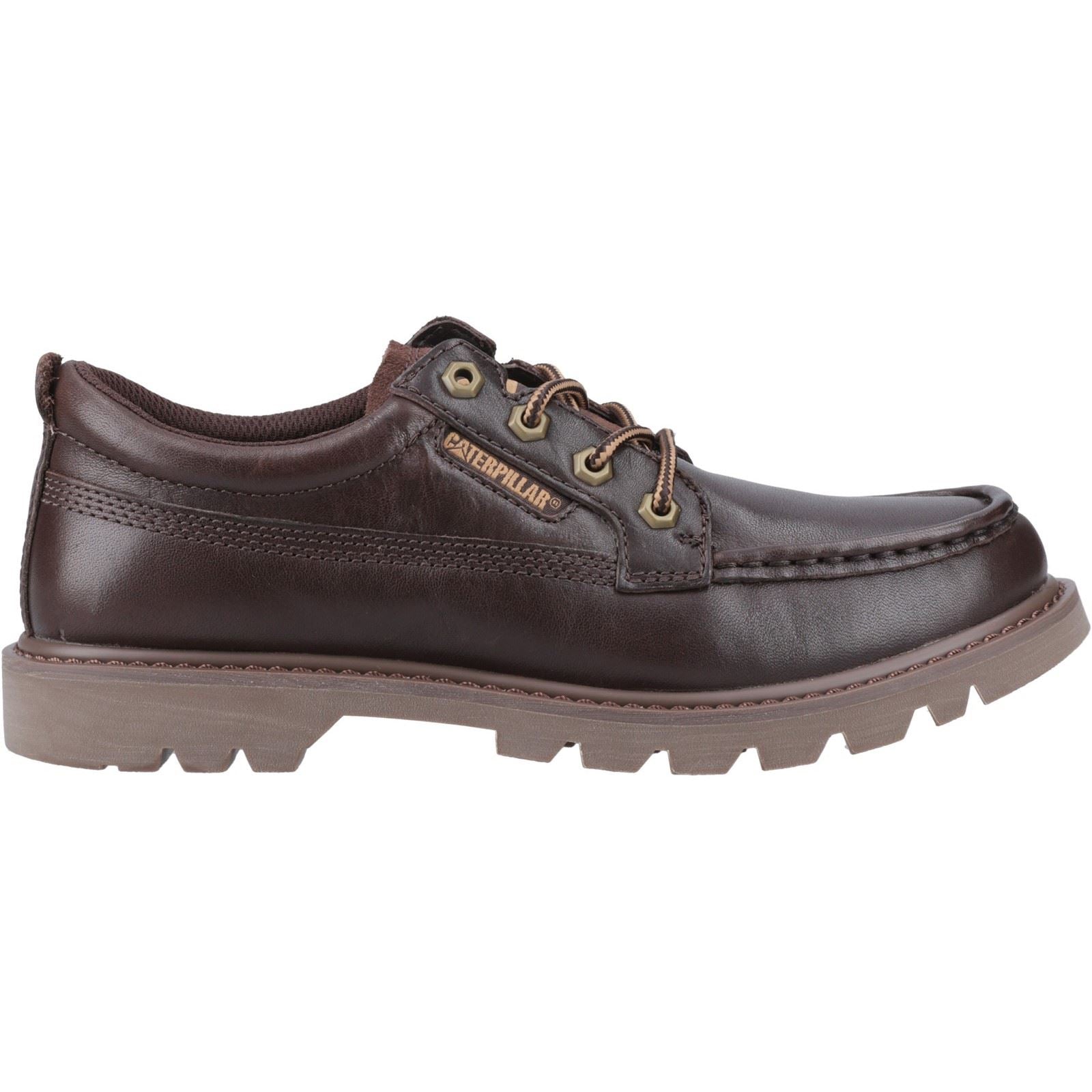 Caterpillar Colorado Moc Toe Low Chaussures En Cuir Pour Hommes À Lacets Marron Foncé