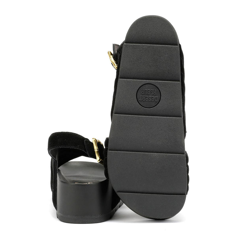Desert Fleur Sparks Sandales Noires Pour Femmes En Suède