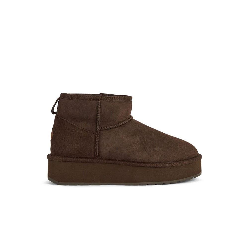Emu Australia Stinger Micro Flatform 2.0 Bottes Marron En Peau De Mouton Pour Femmes