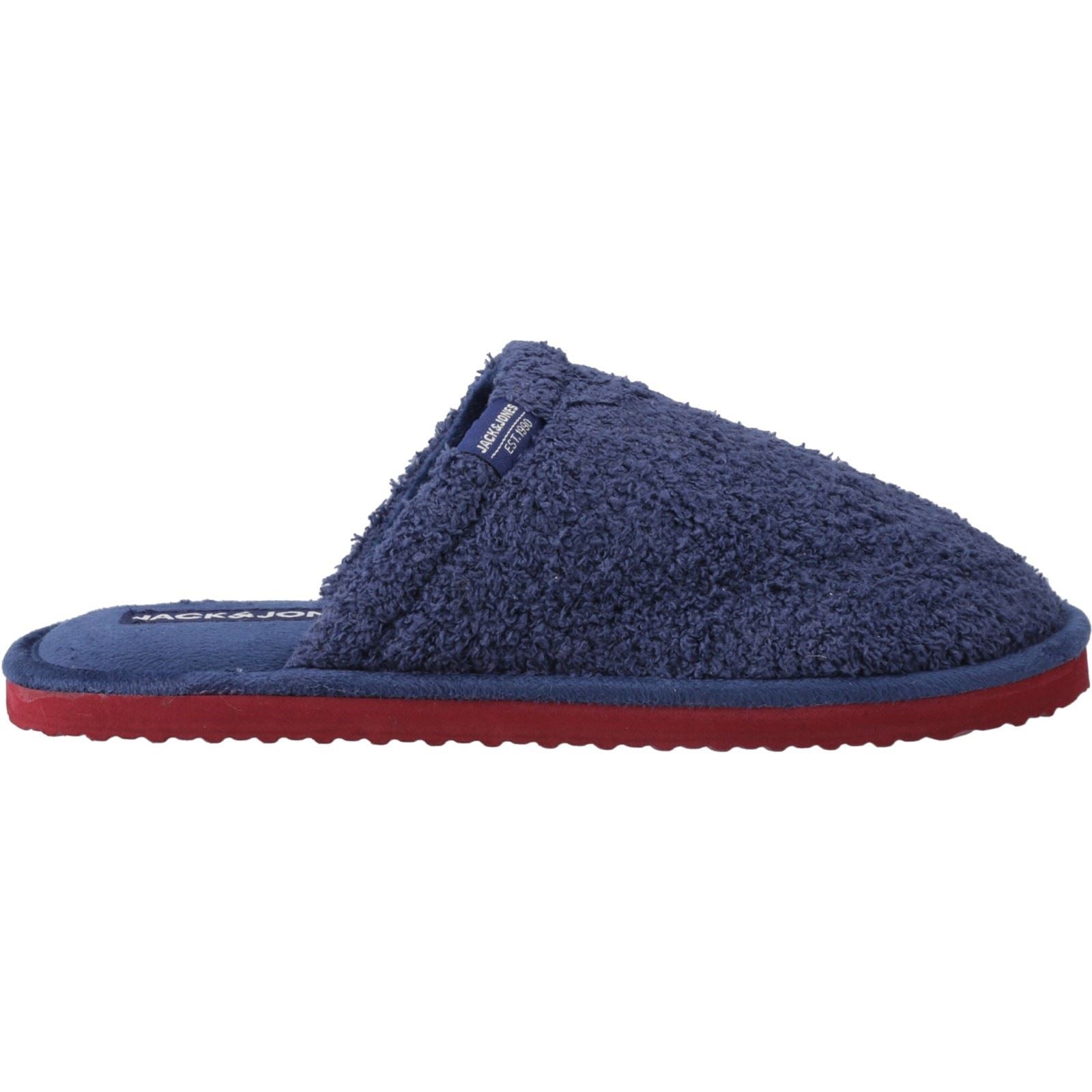 Jack & Jones Harry Fluff Pantoufles En Velours Côtelé Pour Hommes En Polyester Bleu Marine